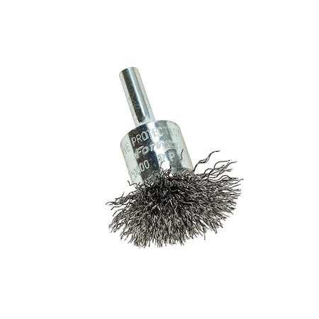 Forney Command PRO End Brush, Circular Flare, 1-1/2 in x .014 in x 1/4 in Shank 60003